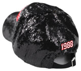 Big Boy Headgear Clark Atlanta Panthers S146 Womens Sequin Cap [Black]