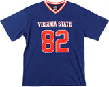 Big Boy Headgear Virginia State Trojans S1 Womens Loose Fit V-Neck Short Sleeve Tee [Navy Blue]