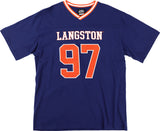 Big Boy Headgear Langston Lions S1 Womens Loose Fit V-Neck Short Sleeve Tee [Navy Blue]