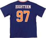 Big Boy Headgear Langston Lions S1 Womens Loose Fit V-Neck Short Sleeve Tee [Navy Blue]