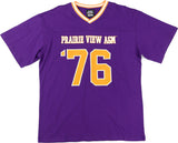 Big Boy Headgear Prairie View A&M Panthers S1 Womens Loose Fit V-Neck Short Sleeve Tee [Purple]