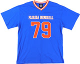 Big Boy Headgear Florida Memorial Lions S1 Womens Loose Fit V-Neck Short Sleeve Tee [Royal Blue]
