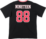 Big Boy Headgear Clark Atlanta Panthers S1 Womens Loose Fit V-Neck Short Sleeve Tee [Black]