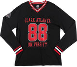 Big Boy Headgear Clark Atlanta Panthers S1 Womens Football Long Sleeve Jersey Tee [Black]