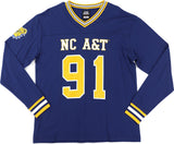 Big Boy Headgear North Carolina A&T Aggies S1 Womens Football Long Sleeve Jersey Tee [Navy Blue]