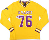 Big Boy Headgear Prairie View A&M Panthers S1 Womens Football Long Sleeve Jersey Tee [Gold]