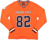 Big Boy Headgear Virginia State Trojans S1 Womens Football Long Sleeve Jersey Tee [Orange]