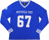 Big Boy Headgear Fayetteville State Broncos S1 Womens Football Long Sleeve Jersey Tee [Royal Blue]