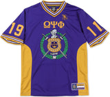 Big Boy Headgear Omega Psi Phi Divine 9 S17 Mens Football Jersey [Purple]