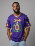Big Boy Headgear Omega Psi Phi Divine 9 S17 Mens Football Jersey [Purple]
