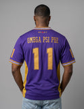 Big Boy Headgear Omega Psi Phi Divine 9 S17 Mens Football Jersey [Purple]