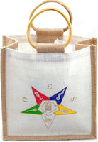 Eastern Star Symbol Mini Jute Gift Bag [Gold/White]