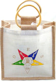 Eastern Star Symbol Mini Jute Gift Bag [Gold/White]