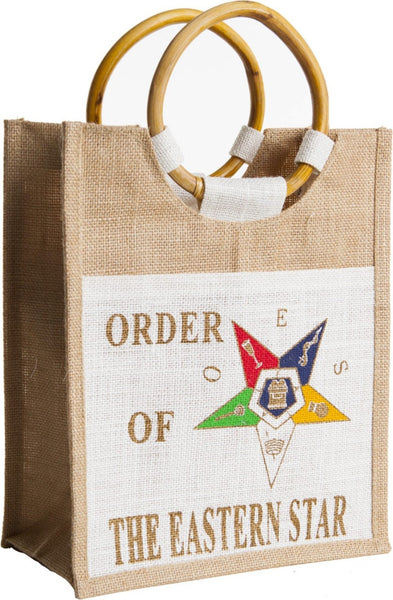 Eastern Star Pocket Jute Bag [Gold/White]