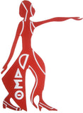 Delta Sigma Theta Fortitude Lady Cut-Out Iron-On Patch [Red]
