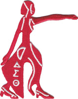 Delta Sigma Theta Fortitude Lady Cut-Out Iron-On Patch [Red]