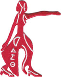 Delta Sigma Theta Fortitude Lady Cut-Out Iron-On Patch [Red]
