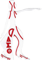 Delta Sigma Theta Fortitude Lady Cut-Out Iron-On Patch [White]