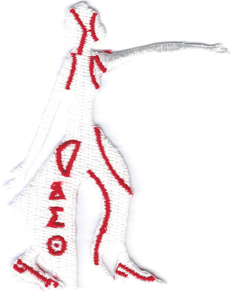 Delta Sigma Theta Fortitude Lady Cut-Out Iron-On Patch [White]