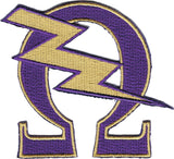 Omega Psi Phi Que Lightning Bolt Iron-On Patch [Purple]