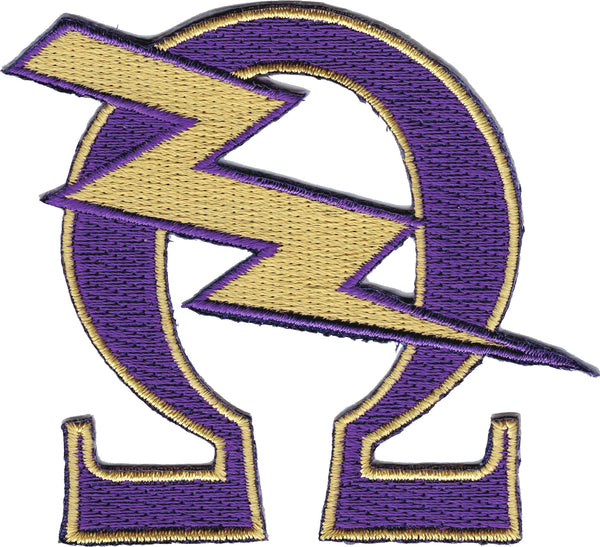 Omega Psi Phi Que Lightning Bolt Iron-On Patch [Purple]