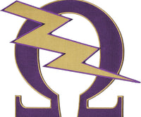 Omega Psi Phi Que Lightning Bolt Iron-On Patch [Purple]