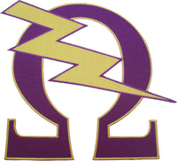 Omega Psi Phi Que Lightning Bolt Iron-On Patch [Purple]
