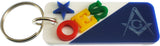 Eastern Star + Mason Two Group Split Key Chain [White/Blue]