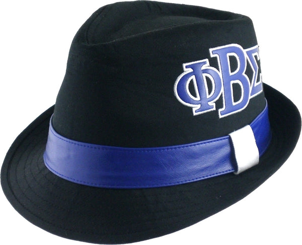 Big Boy Phi Beta Sigma Divine 9 Leather Band Mens Fedora Hat [Black]