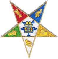 Eastern Star Symbol Embroidered Iron-On Patch [Gold]