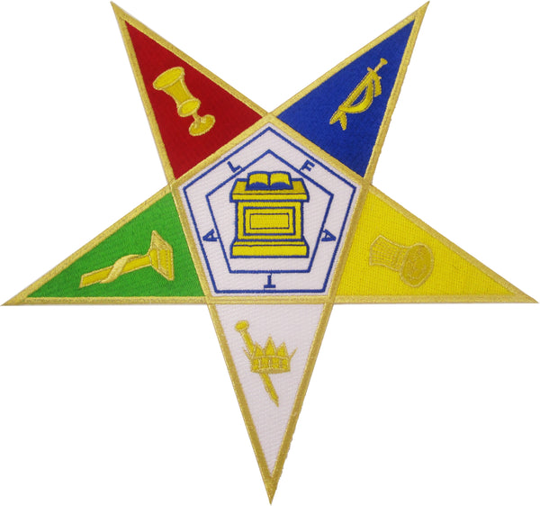 Eastern Star Symbol Embroidered Iron-On Patch [Gold]