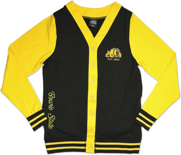Big Boy Bowie State Bulldogs S6 Light Weight Ladies Cardigan [Black]
