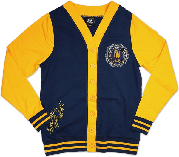 Big Boy Johnson C. Smith Golden Bulls S6 Light Weight Ladies Cardigan [Navy Blue]