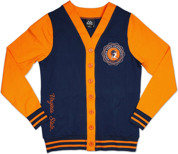Big Boy Virginia State Trojans S4 Light Weight Ladies Cardigan [Navy Blue]