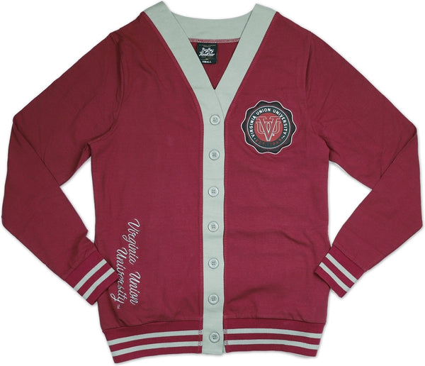 Big Boy Virginia Union Panthers S6 Light Weight Ladies Cardigan [Maroon]