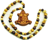 Kappa Alpha Psi Wood Bead Tiki Crest Laser Engraved Medallion [Brown]