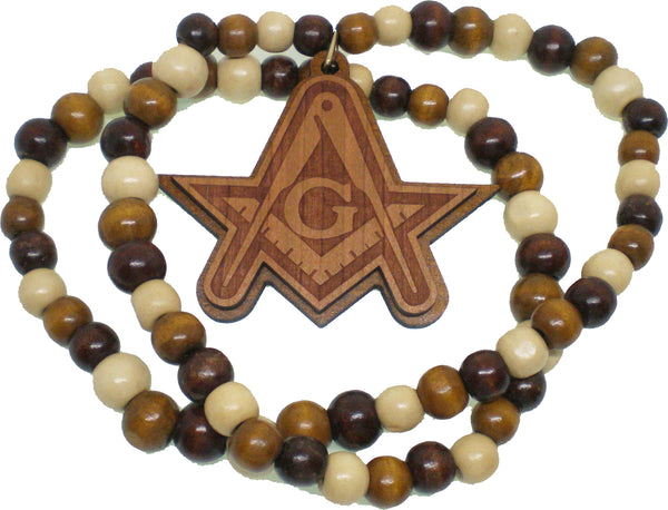 Mason Wood Bead Tiki Crest Laser Engraved Medallion [Brown]