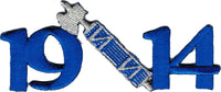 Phi Beta Sigma 1914 Hatchet Axe Mascot Iron-On Patch [Blue]