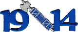 Phi Beta Sigma 1914 Hatchet Axe Mascot Iron-On Patch [Blue]