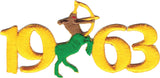 Iota Phi Theta 1963 Centaur Mascot Iron-On Patch [Gold]