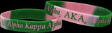 Alpha Kappa Alpha Color Swirl Silicone Bracelet [Green/Pink]