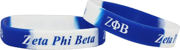 Zeta Phi Beta Color Swirl Silicone Bracelet [Blue/White]