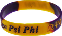 Omega Psi Phi Color Swirl Silicone Bracelet [Purple/Gold]