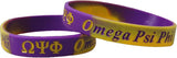 Omega Psi Phi Color Swirl Silicone Bracelet [Purple/Gold]