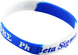Phi Beta Sigma Color Swirl Silicone Bracelet [Blue/White]