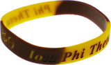 Iota Phi Theta Color Swirl Silicone Bracelet [Brown/Gold]