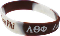 Lambda Theta Phi Color Swirl Silicone Bracelet [Brown/White]