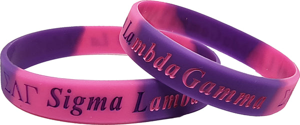 Sigma Lambda Gamma Color Swirl Silicone Bracelet [Purple/Pink]