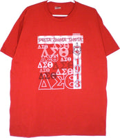 Delta Sigma Theta Plaid Crest Founders Ladies T-Shirt [Red]