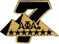 Alpha Phi Alpha 7 Star Pyramids Iron-On Patch [Black]